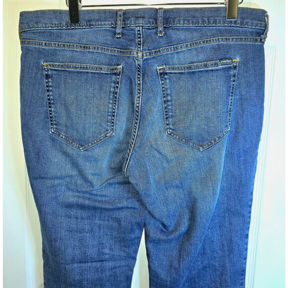 Eddie Bauer Flannel Lined Jeans Boyfriend Fit Womens Sz 14 Medium Wash Red Plaid - Picture 10 of 14